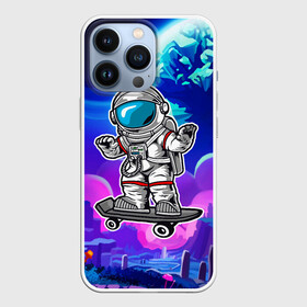 Чехол для iPhone 13 Pro с принтом Космонавт - скейтер ,  |  | Тематика изображения на принте: астронавт | космонавт | космос | скейт | скейтер