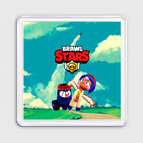 Магнит 55*55 с принтом brawlstars Выстрел Бонни Bonny , Пластик | Размер: 65*65 мм; Размер печати: 55*55 мм | boni | bonnie | brawl | brawl stars | brawlstars | brawl_stars | бони | бонни | бравлстарс