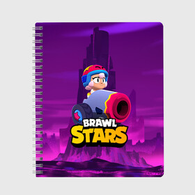 Тетрадь с принтом BrawlStars Бонни с пушкой Bonny , 100% бумага | 48 листов, плотность листов — 60 г/м2, плотность картонной обложки — 250 г/м2. Листы скреплены сбоку удобной пружинной спиралью. Уголки страниц и обложки скругленные. Цвет линий — светло-серый
 | boni | bonnie | brawl | brawl stars | brawlstars | brawl_stars | бони | бонни | бравлстарс