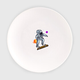 Тарелка с принтом Космонавт прыгает на скейте , фарфор | диаметр - 210 мм
диаметр для нанесения принта - 120 мм | skate | космонавт | космос | скейт | скейтер