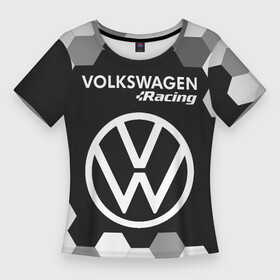 Женская футболка 3D Slim с принтом VOLKSWAGEN RACING  Графика ,  |  | auto | logo | moto | symbol | volkswagen | volkswagen racing | авто | автомобиль | гонки | знак | лого | логотип | логотипы | марка | машина | мото | символ | символы | соты | фольксваген
