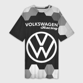 Платье-футболка 3D с принтом VOLKSWAGEN RACING  Графика ,  |  | auto | logo | moto | symbol | volkswagen | volkswagen racing | авто | автомобиль | гонки | знак | лого | логотип | логотипы | марка | машина | мото | символ | символы | соты | фольксваген