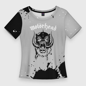 Женская футболка 3D Slim с принтом motorhead. ,  |  | aceofspades | borntolose | hard rock | lemmy | livetowin | motorhead | motrhead | nwobhm | overkill | philcampbell | rock