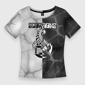 Женская футболка 3D Slim с принтом SCORPIONS. ,  |  | klaus meine | rock | scorpions | scorpions live | scorpions send me an angel | scorpions wind of change