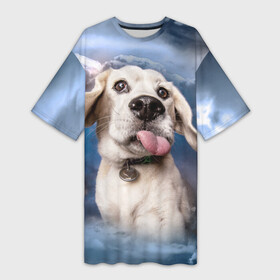 Платье-футболка 3D с принтом Бигль  веселый собакен ,  |  | handeyework | арт | веселые | волк | животные | нос | нюх | прикольные | смех | смешные | собаки | собка | улыбка | хаски