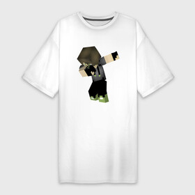 Платье-футболка хлопок с принтом Minecraft  Dab  Hero ,  |  | dab | hero | minecraft | video game | видеоигра | герой | майнкрафт | персонаж
