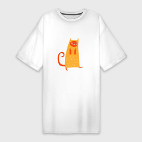 Платье-футболка хлопок с принтом КОТОФЕЙКИН ,  |  | домашнее животное | животное | забавный | кот | котенок | котята | кошачий | кошечки | кошки | лапа | любитель кошек | милый | модный | мяу | очаровательны | подушечки | полосатый