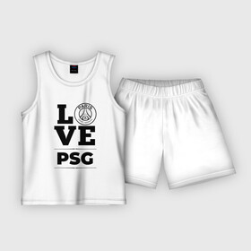 Детская пижама с шортами хлопок с принтом PSG Love Классика ,  |  | club | football | germain | logo | love | paris | psg | saint | жермен | клуб | лого | мяч | пари | псж | сен | символ | спорт | футбол | футболист | футболисты | футбольный