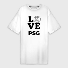 Платье-футболка хлопок с принтом PSG Love Классика ,  |  | club | football | germain | logo | love | paris | psg | saint | жермен | клуб | лого | мяч | пари | псж | сен | символ | спорт | футбол | футболист | футболисты | футбольный