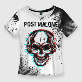 Женская футболка 3D Slim с принтом Post Malone  ЧЕРЕП  Арт ,  |  | malone | music | post | post malone | rap | краска | краски | малоун | музыка | пост | рэп | рэпер | рэперы | рэпперы | хип | хип хоп | хоп | череп