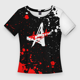Женская футболка 3D Slim с принтом алиса  брызги красок (белый  красный) ,  |  | Тематика изображения на принте: alisa | alternative | concert | kinchev | live | moscow | music | russia | алиса | группа алиса | кинчев | москва | рок | русский рок