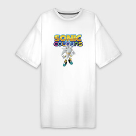 Платье-футболка хлопок с принтом Silver Hedgehog  Sonic  Video Game ,  |  | hedgehog | hero | silver | sonic | video game | видеоигра | герой | персонаж | серебряный ёж | соник