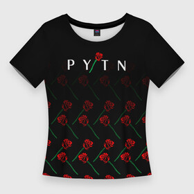 Женская футболка 3D Slim с принтом Payton Moormeie  pattern rose ,  |  | payton | payton moormeie | pytn | rose | блогер | знаменитость | пейтон | пейтон моормиер | тиктоенр
