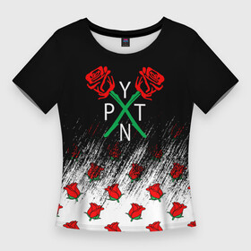 Женская футболка 3D Slim с принтом PYTN X ROSE  пейтон моормиер ,  |  | payton | payton moormeie | pytn | rose | блогер | знаменитость | пейтон | пейтон моормиер | тиктоенр