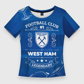 Женская футболка 3D Slim с принтом West Ham FC 1 ,  |  | club | football | ham | logo | west | west ham | вест | клуб | краска | лого | мяч | символ | спорт | спрей | футбол | футболист | футболисты | футбольный | хэм