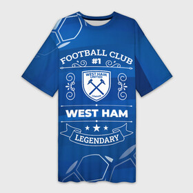 Платье-футболка 3D с принтом West Ham FC 1 ,  |  | club | football | ham | logo | west | west ham | вест | клуб | краска | лого | мяч | символ | спорт | спрей | футбол | футболист | футболисты | футбольный | хэм