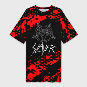 Платье-футболка 3D с принтом Slayer  Reign in Blood ,  |  | Тематика изображения на принте: gary holt guitarist | kerry king (guitarist) | metal | rock | slayer | slayer musical group | slayer repentless | tom araya songwriter | рок