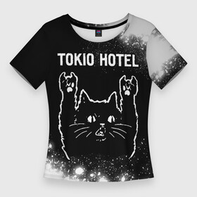 Женская футболка 3D Slim с принтом Tokio Hotel  Rock Cat ,  |  | band | hotel | metal | paint | rock | tokio | tokio hotel | брызги | группа | кот | краска | отель | рок | рок кот | токио