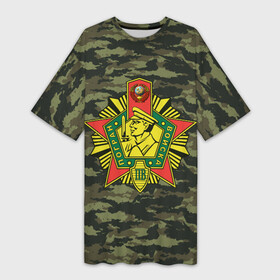 Платье-футболка 3D с принтом КГБ СССР  USSR ,  |  | войска | граница | кгб | охрана | погранвойска | пограничник | пограничные войска | силовая | силовики | советский союз | ссср | структура