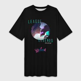Платье-футболка 3D с принтом Arcane: League of Legends  Джинкс ,  |  | arcane | jinx | league of legends | аркейн | джинкс | неон