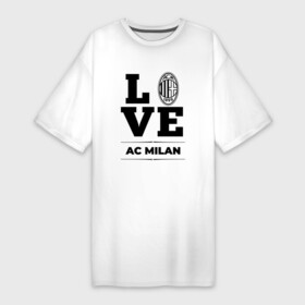 Платье-футболка хлопок с принтом AC Milan Love Классика ,  |  | ac milan | club | football | logo | love | milan | клуб | лого | милан | мяч | символ | спорт | футбол | футболист | футболисты | футбольный