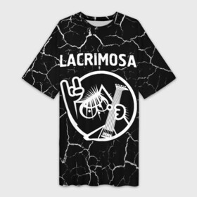 Платье-футболка 3D с принтом Lacrimosa  КОТ  Трещины ,  |  | band | lacrimosa | metal | rock | группа | кот | лакримоза | мрамор | рок | трещины