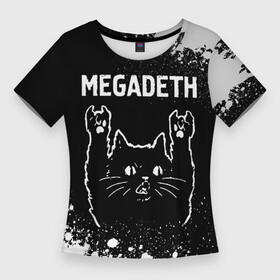 Женская футболка 3D Slim с принтом Megadeth  Rock Cat ,  |  | band | megadeth | metal | paint | rock | брызги | группа | кот | краска | мегадэт | рок | рок кот