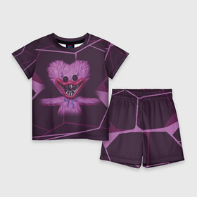 Детский костюм с шортами 3D с принтом Кисси Мисси в сетке ,  |  | kissy missy | poppy playtime | видеоигра | игрушка | кисси мисси | страшилка