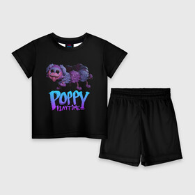 Детский костюм с шортами 3D с принтом POPPY PLAYTIME  PJ Pug a Pillar ,  |  | haggy waggy | pj pug a pillar | poppy playtime | монстр | плэйтайм | попи плей тайм | попи плэй тайм | попиплейтам | попиплэйтайм | поппи плейтайм | поппиплэйтайм | собака | хагги вагги | хаги ваги