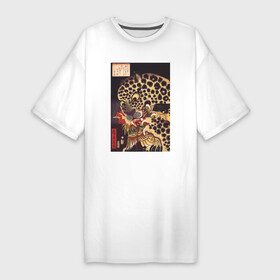 Платье-футболка хлопок с принтом The Tiger of Ryokoku (Тигр) ,  |  | japan | винтаж | животные | картины | петух | птицы | тигр | япония | японская анимация | японская эстетика | японский стиль