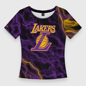 Женская футболка 3D Slim с принтом Лейкерс  Lakers  яркие молнии ,  |  | 24 | kobebryant | lakers | nba | баскетбол | баскетболист | коби брайант | лейкерс | нба | спорт