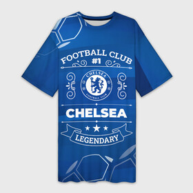 Платье-футболка 3D с принтом Chelsea FC 1 ,  |  | Тематика изображения на принте: chelsea | club | football | logo | paint | брызги | клуб | краска | лого | мяч | символ | спорт | футбол | футболист | футболисты | футбольный | челси