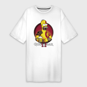 Платье-футболка хлопок с принтом Homer god of bar ,  |  | Тематика изображения на принте: bar | beer | burp | god of bar | homer simpson | бар | бог бара | гомер симпсон | отрыжка