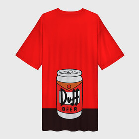 Платье-футболка 3D с принтом Homer Duff ,  |  | Тематика изображения на принте: beer | duff | homer | simpsons | гомер | даф | дафф | симпсоны