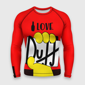 Мужской рашгард 3D с принтом Love Duff ,  |  | beer | duff | hand | homer | love | simpsons | гомер | даф | дафф | любовь | рука | симпсоны