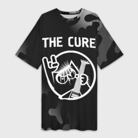 Платье-футболка 3D с принтом The Cure  КОТ  Камуфляж ,  |  | band | cure | metal | rock | the | the cure | группа | камуфляж | кот | кьюр | милитари | рок