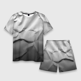 Мужской костюм с шортами 3D с принтом Мятая бумага  Текстура  Crumpled Paper  Texture ,  |  | abstraction | fashion | paper | texture | vanguard | абстракция | авангард | бумага | мода | текстура