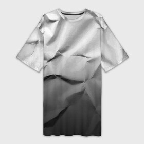 Платье-футболка 3D с принтом Мятая бумага  Текстура  Crumpled Paper  Texture ,  |  | abstraction | fashion | paper | texture | vanguard | абстракция | авангард | бумага | мода | текстура