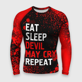 Мужской рашгард 3D с принтом Eat Sleep Devil May Cry Repeat + Арт ,  |  | Тематика изображения на принте: cry | devil | eat sleep devil may cry repeat | logo | may | девил | игра | игры | край | краска | лого | логотип | мэй | символ | спрей