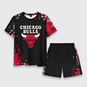 Мужской костюм с шортами 3D с принтом Чикаго Буллз  Chicago Bulls  Огонь ,  |  | Тематика изображения на принте: alex caruso | bulls | chicago bulls | demar derozan | lonzo ball | nba | nikola vucevic | sport | zach lavine | баскет | баскетбол | спорт