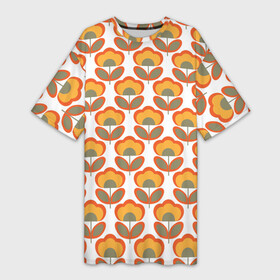 Платье-футболка 3D с принтом ЦВЕТЫ В СТИЛЕ 70х ,  |  | 70s | 70е | 80s | 80е | 90е | pattern | retro | геометрия | орнамент | паттерн | ретро | узоры | цветы