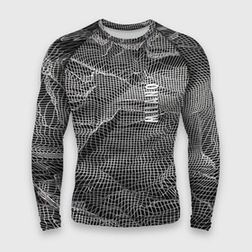 Мужской рашгард 3D с принтом Мятая сетчатая ткань  Crumpled Mesh Fabric ,  |  | abstraction | fashion | grid | italy | milano | pattern | texture | абстракция | италия | милан | мода | сетка | текстура | узор