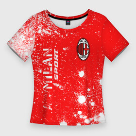 Женская футболка 3D Slim с принтом AC MILAN  AC Milan Sport + Арт ,  |  | ac | ac milan | acm | football | logo | milan | sport | клуб | краска | краски | лого | логотип | логотипы | милан | символ | символы | спорт | форма | футбол | футбольная | футбольный