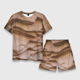 Мужской костюм с шортами 3D с принтом Рельефные скалы  Relief rocks ,  |  | Тематика изображения на принте: mountains | rock | stone | texture | горы | камень | скала | текстура