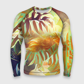 Мужской рашгард 3D с принтом Fern leaves ,  |  | colors | fern | jungle | leaves | multicoloured | palm | summer | tree | деревья | джунгли | летнее настроение | лето | листья | пальма | папоротник | радостный | разноцветный | растения | рисунок | тропики | яркий