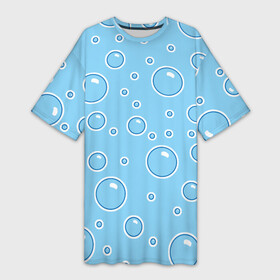 Платье-футболка 3D с принтом В пузырях ,  |  | bubbles | risovaki | underwater | underwater world | бассейн | вода | водный спорт | круги | кружочки | купание | море | на дне | ныряние | океан | плавание | погружение | под водой | подводный мир | прыжок в воду | пузыри