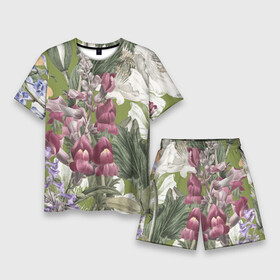 Мужской костюм с шортами 3D с принтом Цветы Ностальгический Весенний Узор ,  |  | flowers | букет | природа | растение | флора | цветы