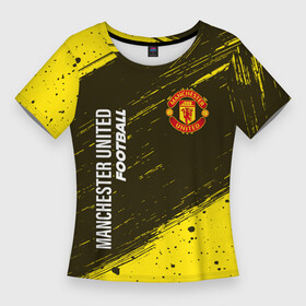 Женская футболка 3D Slim с принтом MANCHESTER UNITED  Football  Краска ,  |  | club | footbal | football | logo | manchester | united | знак | клуб | краска | лого | логотип | логотипы | манчестер | символ | символы | форма | футбол | футбольная | футбольный | юнайтед