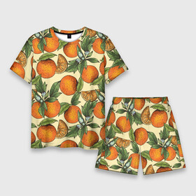 Мужской костюм с шортами 3D с принтом Узор Апельсиновое настроение ,  |  | Тематика изображения на принте: drawn | fruit | frukt | frukti | frukty | hand | handdrawn | orange | pattern | summer | tropical | апельсиновый сок | апельсины | вручную | лето | паттерн | рисунок от руки | фруктовый узор | целые апельсины