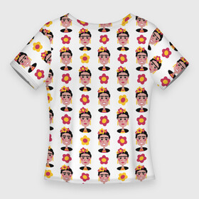 Женская футболка 3D Slim с принтом Фрида Кало, Frida Kahlo, мексиканская вечеринка, паттерн ,  |  | frida kahlo | геометрический стиль | девочки | мексика | мексиканский | паттерн | плоский стиль | улыбка | фрида | фрида кало | художник | художница